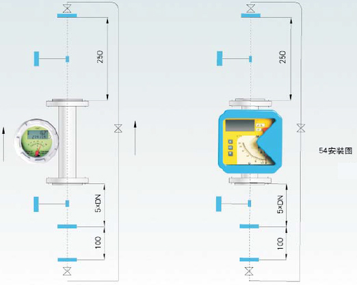 金屬轉(zhuǎn)子流量計54安裝圖