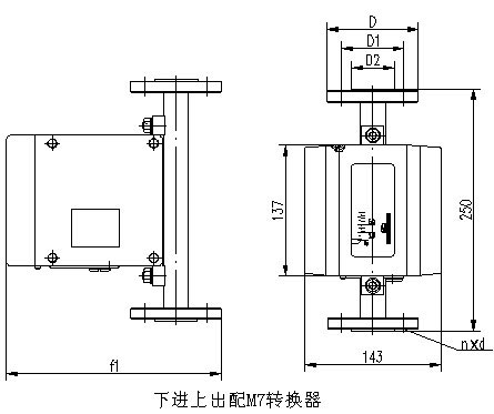 防爆型轉(zhuǎn)子流量計(jì)外形尺寸圖